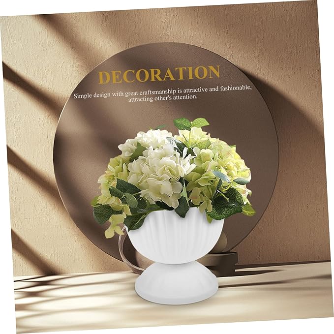 2Pcs Plastic Roman Flower Pots Outdoor Planters Vintage Style Decorative Plant Holders for Wedding Entryway Porch Balcony