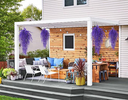 RECUTMS Artificial Hanging Plants Fake Plants Greenery Vines Aritificial Plants Eucalyptus Purple Leaves Hanging Vines Plant Colorful Outdoor Faux Vines Wall Decoration(Pure Purple)