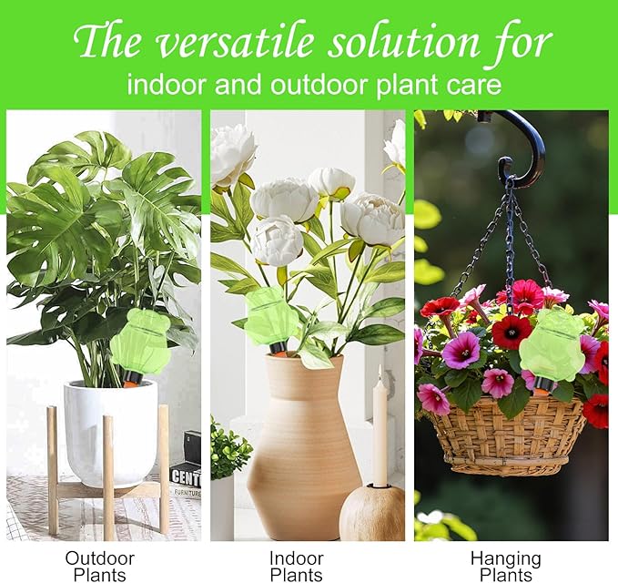 3Pcs Frog Plant Self Watering Globes for Indoor and Outdoor Plastic Water Bulbs Top Fill Plant Watering Globes Slow Release Terracotta Plant Watering Devices System for Plants, Green