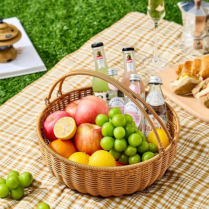 Fruit Bowl for Kitchen Counter, Large Fruit Basket with Handle, Suitable for Storing Fruits, Vegetables, Bread, Candys and Snacks