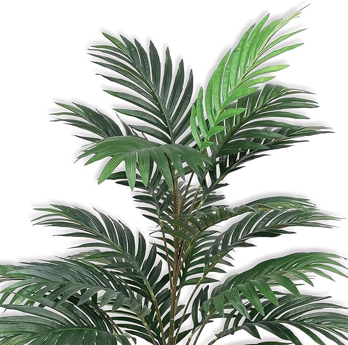 Beebel Artificial Palm Tree Plants 30" Tall UV Resistant Tropical Areca Plant Faux Plants Monstera Leaves Floral Arrangement Safari Leaves Beach Leave Party Suppliers Decorations