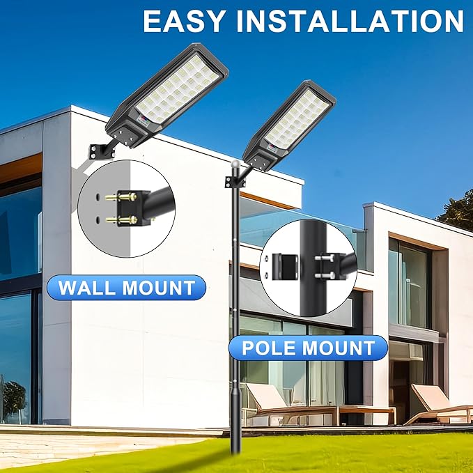 loyoele Solar Street Light Outdoor Waterproof Dusk to Dawn, 9800W Solar Parking Lot Lights Commercial Large Outdoor Flood Light Heavy Duty Solar Power with Motion Sensor for Yard Garden