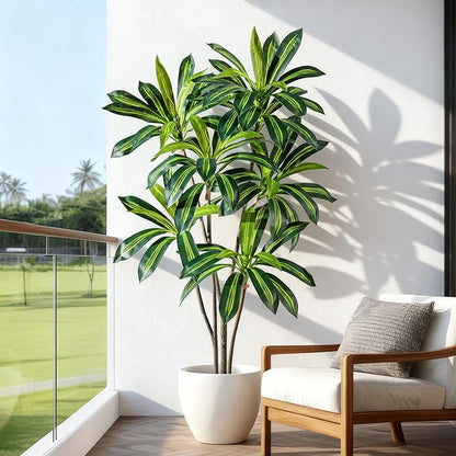 Artificial Trees Large Tall Fake Tree Fiddle Leaf fig Indoor Outdoor Realistic Big Faux Patio Plants Floor Dracaena Decorative for Home Living Room Office Bedroom Porch Outside Patio para decoracion