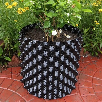 Plant air pruning pot, honeycomb porous structure design, improve root system development, prevent decay, suitable for flowers/vegetables/seedlings, farm planting solutions (Black, 8inches-3G-6P)