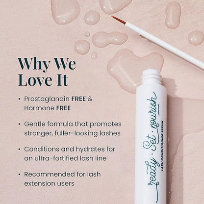 FlutterHabit Ready, Set, Nourish Lash Conditioning Serum - Lash Conditioner For Thicker & Fuller Lashes - Eyelash Serum for Women - Peptide Formula Lash Serum for Fuller Lashes - 3ML