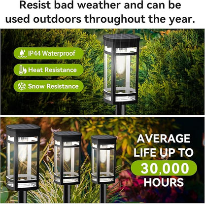 EXCMARK 8 Pack Solar Lights Outdoor Waterproof for Garden Pathway Walkway Driveway Yard Lawn Decorative Landscape Lighting. (Cool White Light, 8)