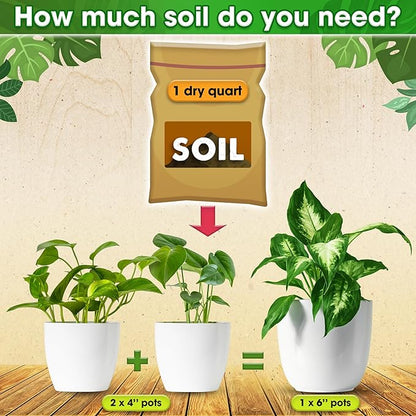 DUSPRO Recycle Pre-Mixed House Plant Potting Mix 7in1 with Potting Soil Indoor Plants, Tropical Indoor Potting Soil with Pine Bark, Pumice, Coco Coir, Perlite, Worm Castings, Gypsum, Peat Moss 4QRT