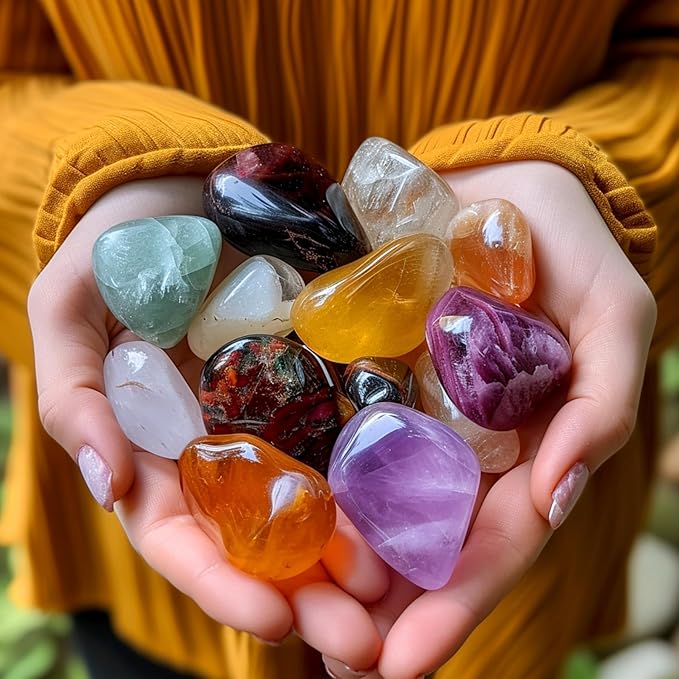 Polished Ocean Jasper Crystal Stones - 2 Pcs of 1.2" Worry Stone for Anxiety, Pocket Palm Stone Super Large Handpicked Natural Tumbled Gemstones for Meditation, Reiki, Chakra Healing, Home Decor