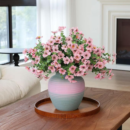 mizii Artificial Flowers for Outdoors 20 Bundles Realistic Faux Silk Flower UV Resistant Fake Plants Outside Decorations for Patio Garden Balcony Yard Porch Summer Indoor Home Decor (Light Pink)