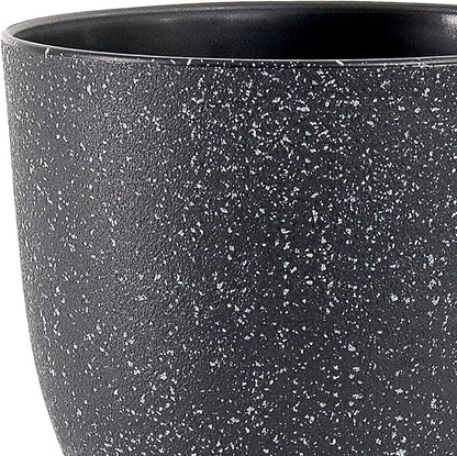 Flower Pots 12 Inch Set of 2, Plant Pots Pots for Indoor Plants, Planters for Outdoor Plants 12 Inch Pots for Plants with Drainage and Saucers, Speckled Black