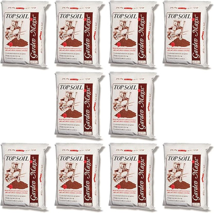 Michigan Peat Garden Magic Indoor and Outdoor Organic Planting Potting Top Soil Blend Mix, 40 Pound Bag (10 Pack)