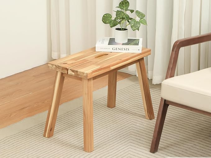 Solid Wood Bench for Entryway, Make Up Bench, Bed Bench, Dining, Plant Stand - Wooden Bench Indoor (26 inches)