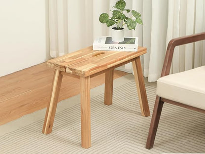 Solid Wood Bench for Entryway, Make Up Bench, Bed Bench, Dining, Plant Stand - Wooden Bench Indoor (26 inches)