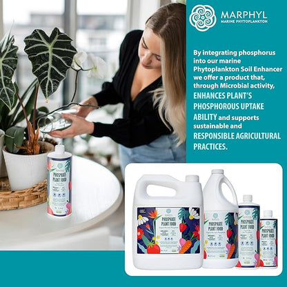 MARPHYL Organic Liquid Phosphate Soil Enhancer. Phosphorus Fertilizer for Garden, Flowers, Vegetables, Succulents, Bamboo, Hydroponics 33.8 oz