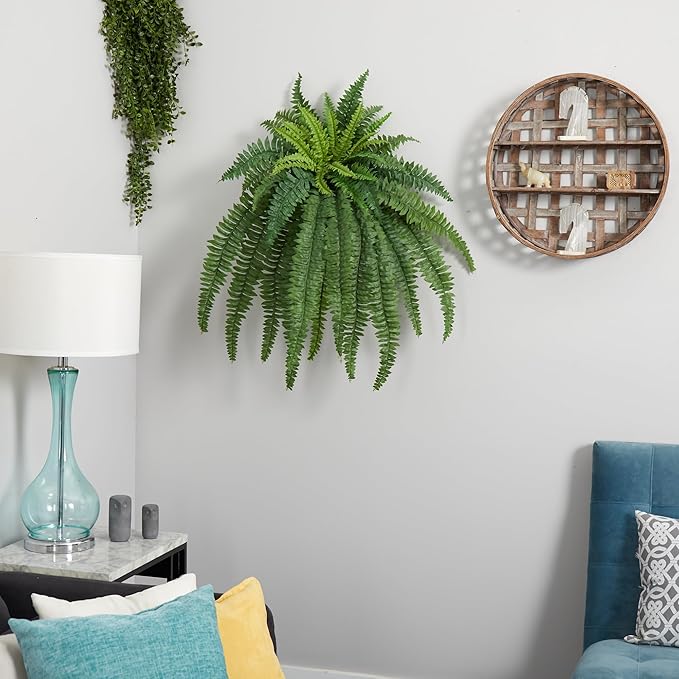 Nearly Natural 40" Artificial Boston Fern, with 50 Long Hanging 35" Fronds, Large Hanging Fake Plant Faux Fern Vines That Look Real for Home and Office Decor