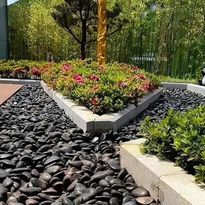 Polished Black River Rocks - 2-3 inch 20LB High Polished Decorative Pebbles, Stones for Landscaping, Natural River Rocks for Outdoor Décor, Plants,Vase Filler,Fish Tank