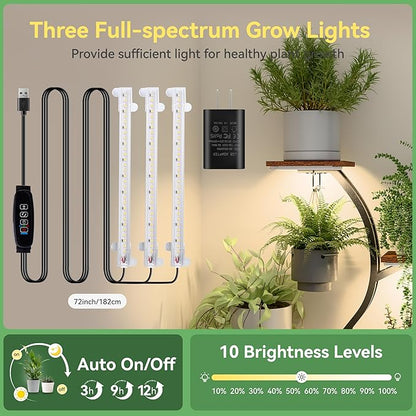 Plant Stand Indoor with Grow Lights, 9 Tiered Metal Plant Shelf, Plant Stand for Indoor, Large Plant Rack Display Shelves