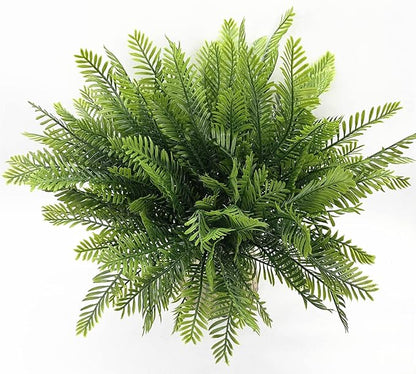 PASYOU Artificial Boston Fern Plants Decor, Fake Shrubs Greenery Leaves Plant Bamboo UV Resistant for Outdoors Indoor Hanging Planter Front Porch Garden Farmhouse Decoration 4 Pack