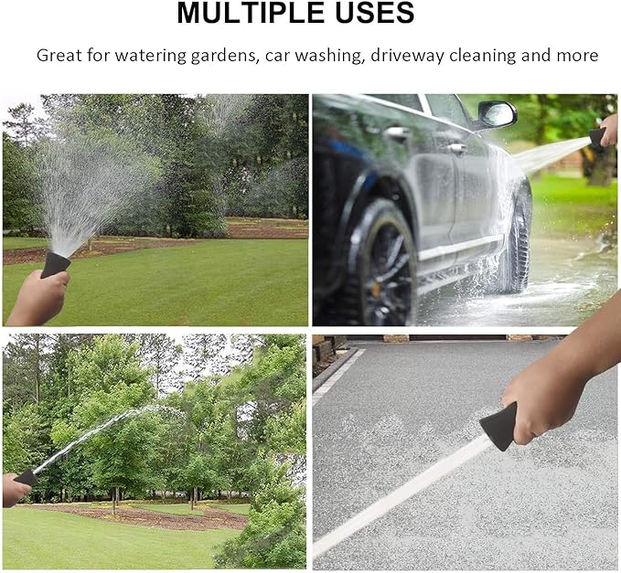 2 Pack Heavy Duty Fireman Style Hose Nozzle - Fits All Standard Garden Hoses - High Pressure Sprayer Nozzle to Wash Your Car or Water Your Garden – Leak Proof (Black)