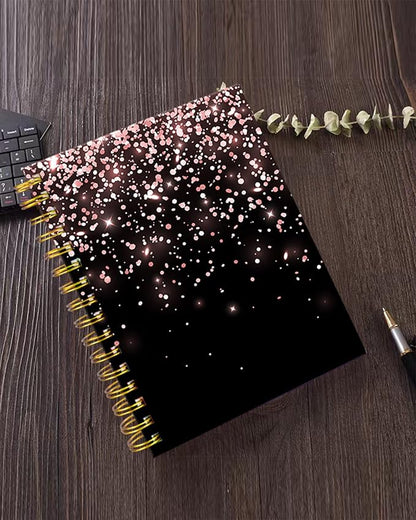 iampanda Spiral Journal Notebook,Strong TwinWire Binding with Premium Paper for Girl Women,Cute 60 Sheets A5 College Ruled NotebookJournal,Perfect for School Office Home Gifts,Rose Gold Falling