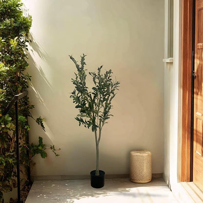 XBrand 47.2-Inches Artificial Olive Tree in Pot for Indoor Outdoor Home Office Store, Great Housewarming Gift