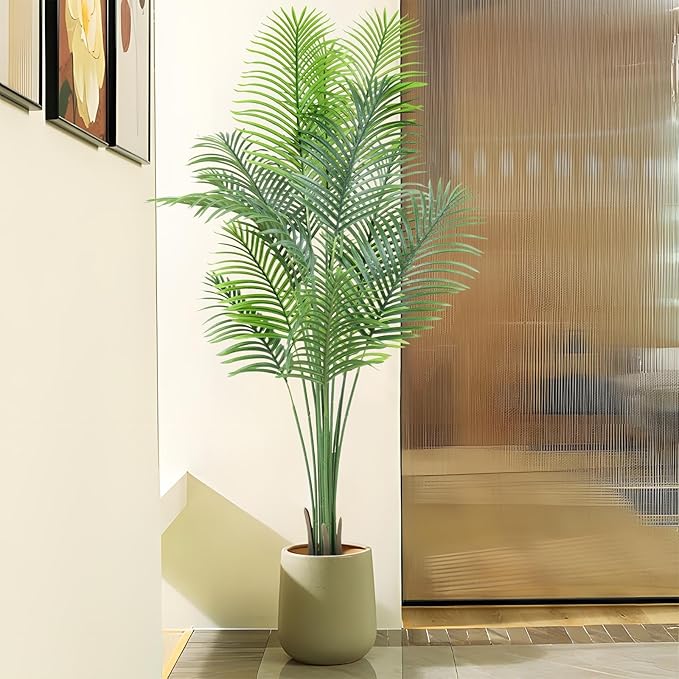 ANTING 7FT 1Pack Areca Palm Artificial Plants - Large Fake Plant for Home Decor - Tall Silk Plants Indoor - Lifelike Greenery for Any Room Decor