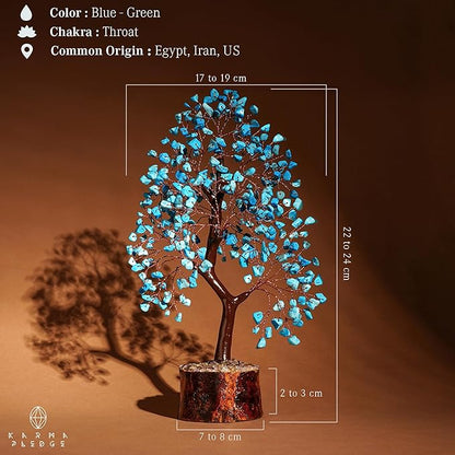 Crystal Tree of Life Turquoise Healing Crystal Trees for Home & Office Decoration, Handmade Crystal Money Bonsai Trees for Positive Energy, Good Luck, Christmas Decor, Birthday Gifts for Women, Mom