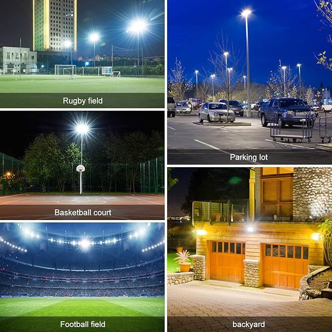 Juyace Led Stadium Flood Light Outdoor 36000Lm 1500W Equivalent Super Bright Commercial Area Lighting 100-277V 5000K Daylight IP65 Waterproof Arena Lights for Sport Fields and Courts