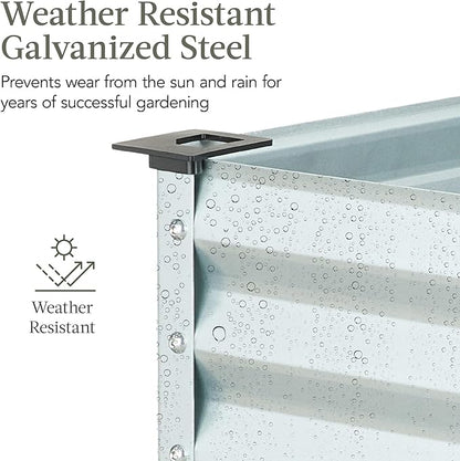 Best Choice Products 48x24x30in Galvanized Raised Garden Bed, Metal Elevated Planter Box, Vegetable Garden for Backyard, Patio, Balcony - Silver