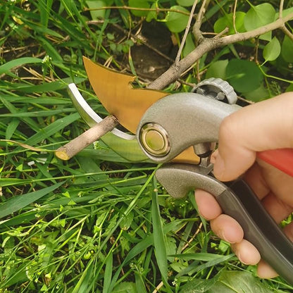 Pruning Shears for Gardening, Garden Scissors and Clippers, Professional Branch Garden Secateurs (Red-grey)
