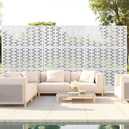 Outdoor Privacy Screen,72" H×47" W Metal Privacy Screen, Freestanding Privacy Fence Panels for Patio