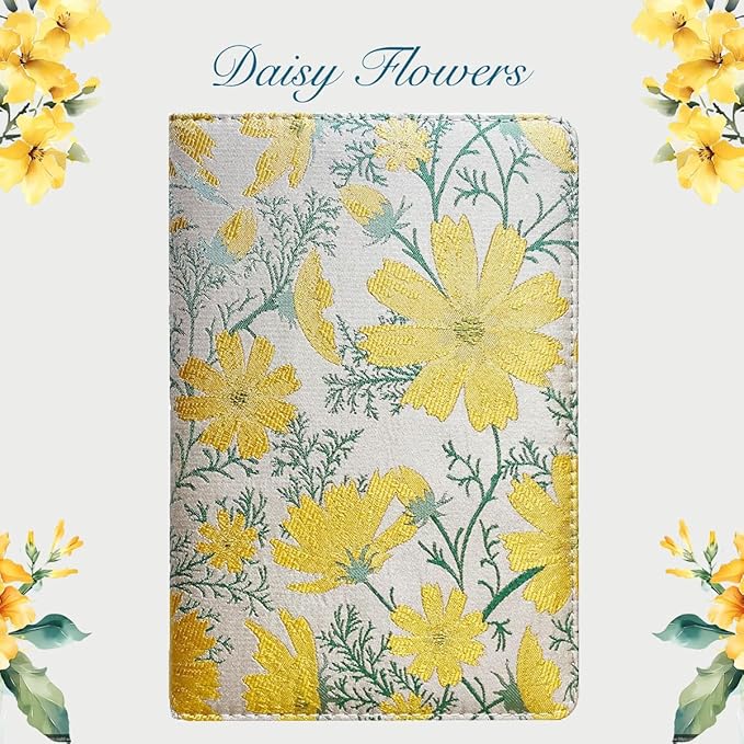 ipoul Floral Notebook, Journal for women, A5, Hardcover, 6x8, Ruled Pages, Lay Flat, Pretty, Daisy Notebook, Yellow, Reading Journal, Writing Notebook, Personal Journal