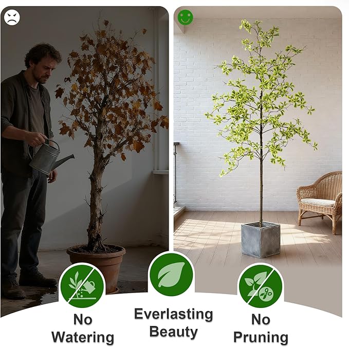 7FT Artificial Black Olive Tree Artificial Olive Plants, Tall Faux Olive Tree Faux Silk Plant Fake Plant Ultra-Realistic Silk Leaves & Natural Trunk Indoor Outdoor Use