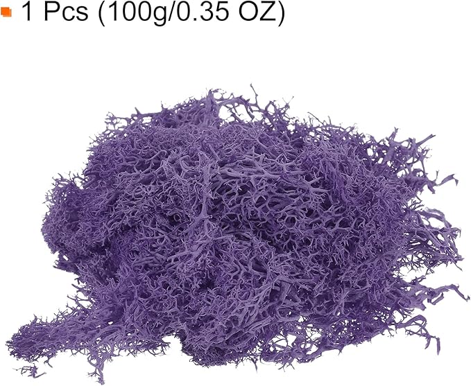 MECCANIXITY 3.5 OZ Moss Fake Craft Moss Artificial Moss Natural Preserved Moss for Craft Arts Floral DIY Project Wall Wedding Garden Patio Table Terrariums Decoration(Purple)
