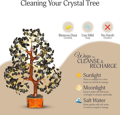 YATSKIA Black Tourmaline Crystal Tree of Life - Money Tree - Birthday Gifts for Women - Chakra Crystals and Stones - Positive Energy Gifts