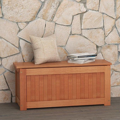 Outdoor Planter Bench, 45 Gallon Outdoor Bench Wooden Raised Garden Bed with Planter Box, 2-in-1 Wood Planter Bench Deck Plant Box for Porch, Patio, Garden & Backyard