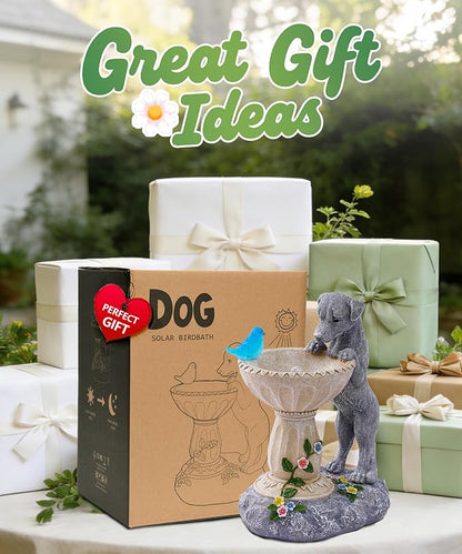 Nacome Solar Dog Garden Decor: Outdoor Statues Ornaments for Outside Decorations Yard Art Lawn Porch Patio Balcony - Birthday Choice for Mom Grandma Women Lover