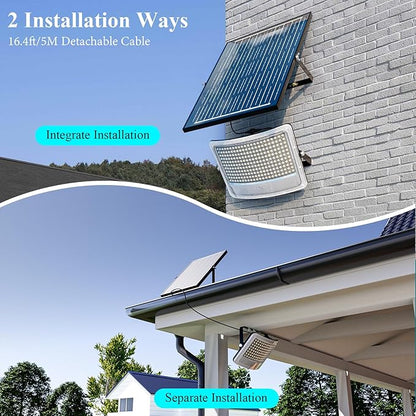 MMKT Solar Flood Lights Outdoor,8000W Motion Sensor Outdoor Solar Powered Lights with Remote, IP65 Waterproof Solar Flood Light for Outside, Dusk to Dawn Wall Light for Garage, Patio, Yard