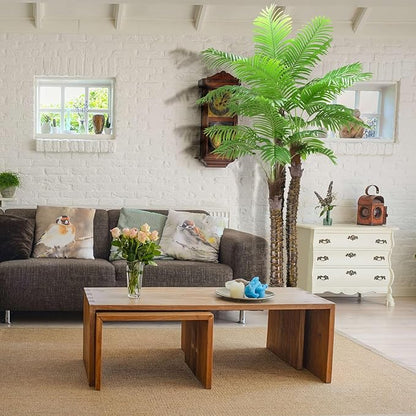 ROOMTEC Artificial Phoenix Palm Tree,8FT Pre Potted Faux Greenery Plant, Outdoor Indoor Large Faux Coconut Silk Palm Plants Tropical Fake Tree for Outside Porch Patio Garden Home Office Decor