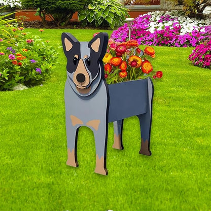Australian Cattle Dog Planter Plant Pots,Cute Large Dog Flower Planter,Gifts for Pet Lovers,Unique Animal Plant Pots,Office,Indoor Outdoor Garden Decor(9.84 * 8.57 * 17in)