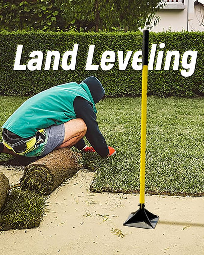 10"x10" Steel Tamper with 48" Handle, Heavy Duty Hand Compactor Tool for Leveling Soil, Gravel, Sand, Asphalt, Ground, Paver, Driveway, Garden, Yard, and Blacktop Repair