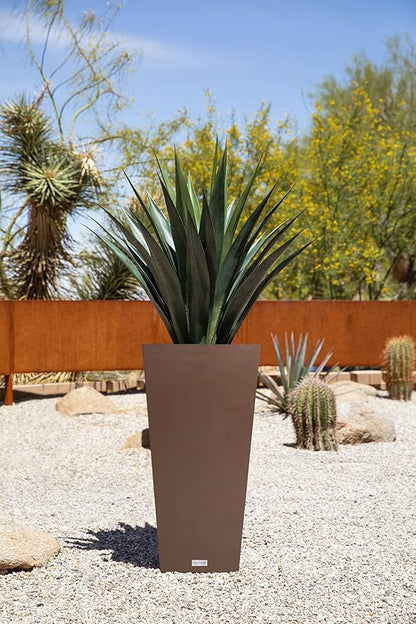 Veradek V-Resin Indoor/Outdoor Taper Planter, Set of 2 (30 inch, Espresso)