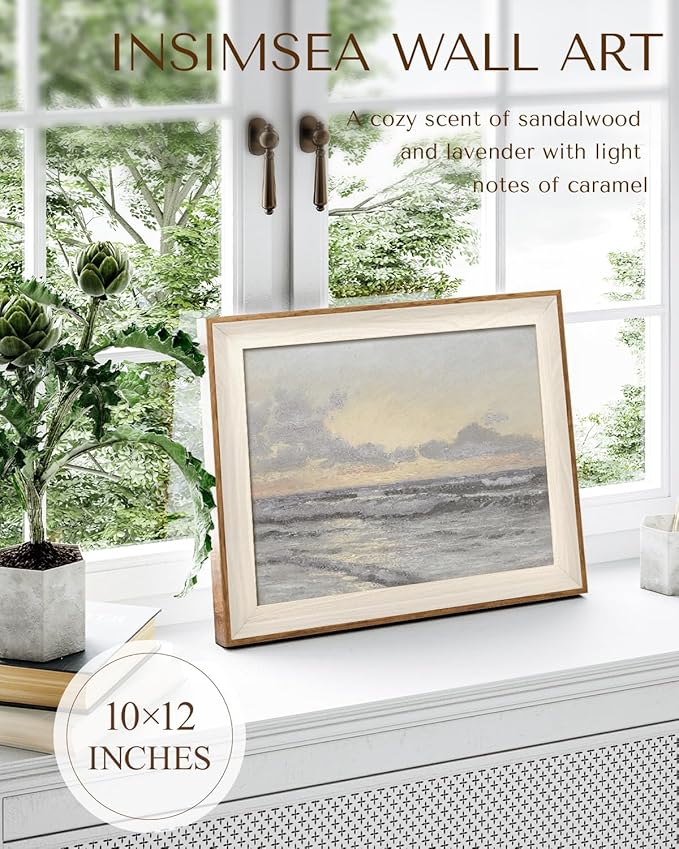 InSimSea Framed Canvas Wall Art of Coastal Sailboat - Art Work for Wall Decor Paintings, Framed Canvas Art Wall Decor, Artwork Painting Living Room Bathroom Pictures Home Decor 10x12In