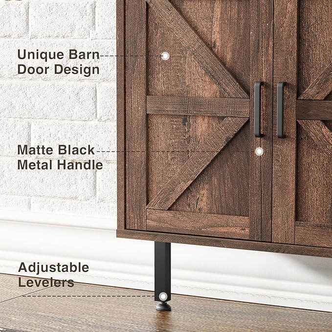Ladder Bookshelf with Cabinet, 6 Tier Industrial Wall Mount Ladder Bookcase with Farmhouse Cabinet, Tall Narrow Open Ladder Shelf with Metal Frame for Living Room, Bathroom, Home Office, Rustic Brown