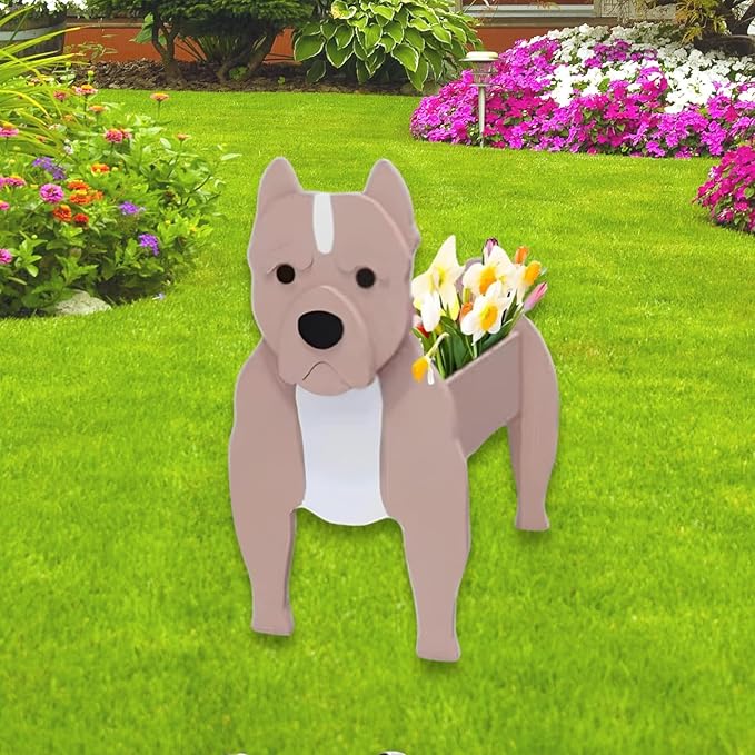 Bulldog Dog Planter Plant Pots,Cute Dog Flower Planter,Gifts for Pet Lovers,Unique Animal Plant Pots,Office,Indoor Outdoor Garden Decor(9.45 * 7.32 * 13.5in)