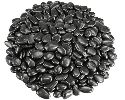 River Rocks for Landscaping,20lbs Black Pebbles for Indoor Plants, 0.5-1.2 Inch Decorative Rocks for Planters, High Polished Stones for Vase Filler Fish Tank Garden