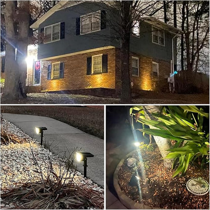 Solar Lights Outdoor Waterproof IP65, 76 LED 3 Lighting Modes Solar Spot Lights Outdoor Yard Garden Landscape Pathway (Warm White, 6 Pack)
