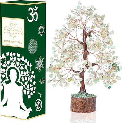 Green Jade Crystals Tree of Life Decor for Healing Crystals Spiritual Gift Sage Green Office & Room Decor House Warming Gifts New Home Decor Feng Shui Birthday Gifts for Women & Men