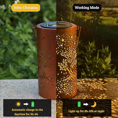 Tree of Life Solar Lanterns Outdoor Waterproof, Birthday Gifts for Women Mom Grandma, Hanging Solar Lights for Yard, Patio, Porch, Garden Decor, Christmas Gifts for Her/Him