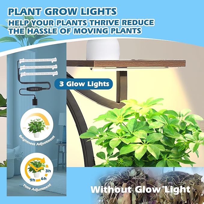 60" Plant Stand Shelf Indoor with Grow Light, 7 Tiered Corner Metal Curve Shaped Plant Rack for Indoor Plants Multiple, Tall Flower Display Stand Holder for Living Room Patio Balcony 2PCS